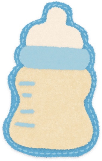 Realistic Felt Baby Planner Stickers Blue Milk Bottle