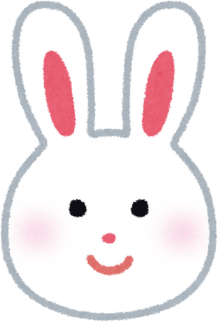 Illustration of a Smiling Rabbit Face with Large Ears